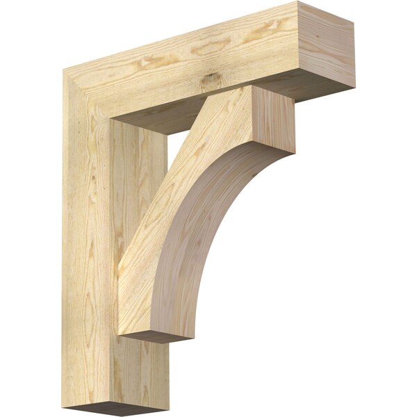 Ekena Millwork Westlake Block Rough Sawn Bracket w/ Offset Brace, Douglas Fir, 8"W x 28"D x 32"H BKT0806X28X32WTL05RDF - main
